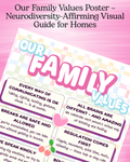 Our Family Values Poster – Neurodiversity-Affirming Visual Guide for Homes