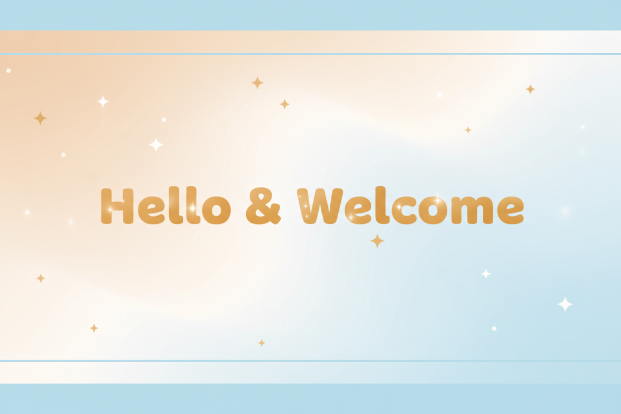 An image to say hello and welcome